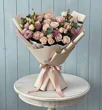 Букет цветов из:  Розы и Лизиантусы в Никольском 1-ом