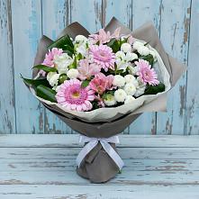 Букет цветов из:  Герберы, Альстромерии и Хризантемы в Никольском 1-ом