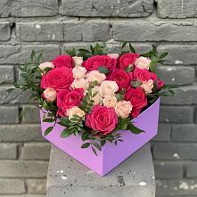 Цветочная композиция из Розы в коробке в Никольском 1-ом