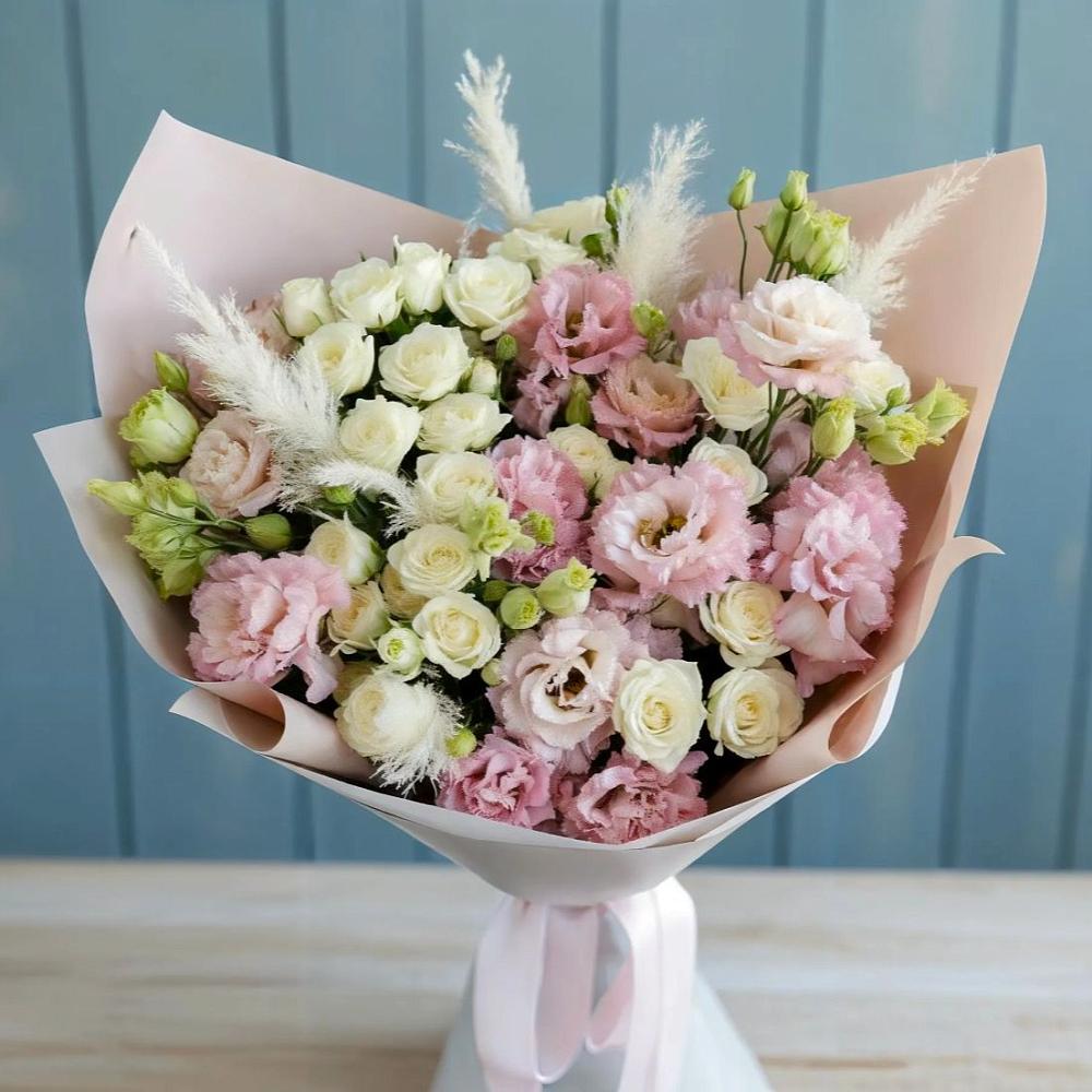 Букет цветов из: Альстромерии и Розы в Никольском 1-ом