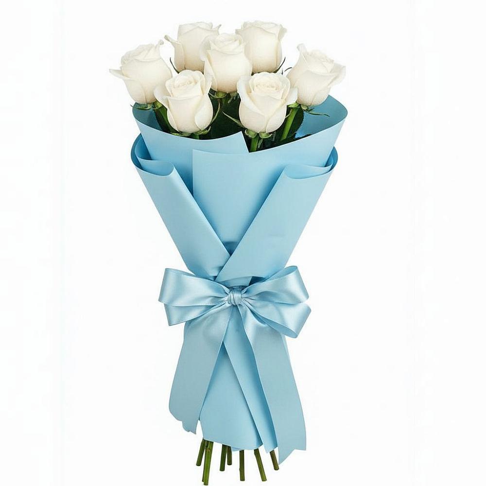 Букет 7 белых роз Проуд в Никольском 1-ом