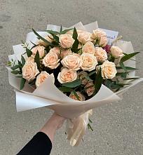 Букет Кремовые розы Латте в Никольском 1-ом