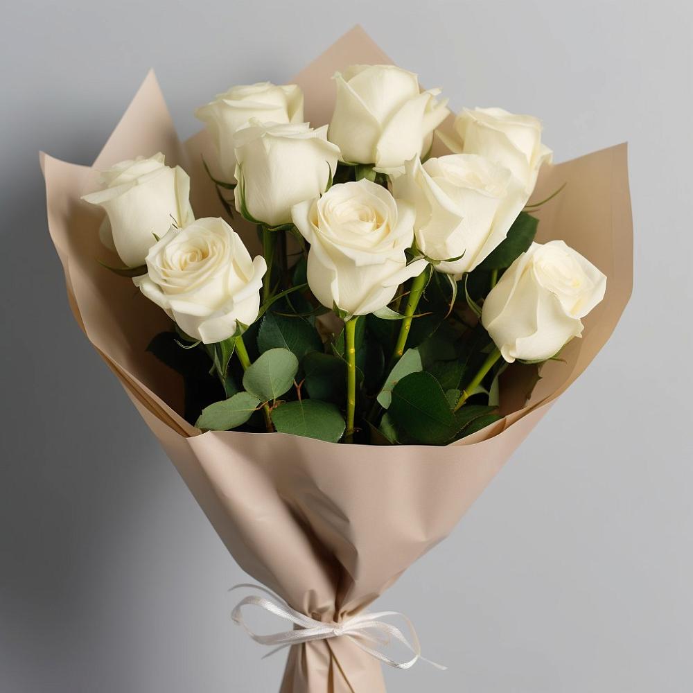 Букет 9 Белых роз Эдлесс Лав в Никольском 1-ом