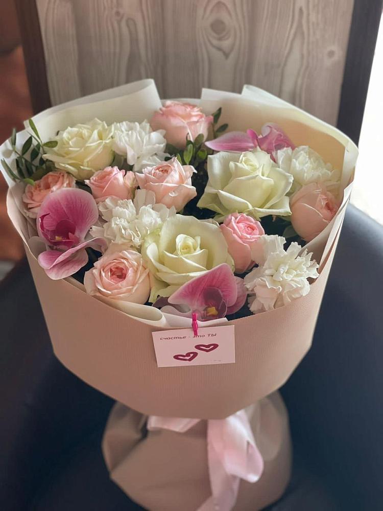 Букет цветов из: Орхидеи, Розы и Гвоздики в Никольском 1-ом