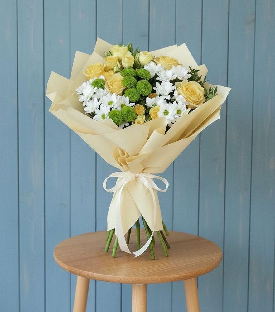 Букет цветов из: Хризантемы и Розы в Никольском 1-ом