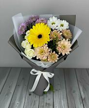 Букет цветов из:  Розы, Герберы и Хризантемы в Никольском 1-ом