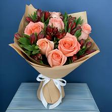 Букет цветов из:  Розы и Альстромерии в Никольском 1-ом