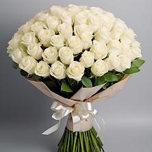 Букет 101 беля роза Белоснежка в Никольском 1-ом